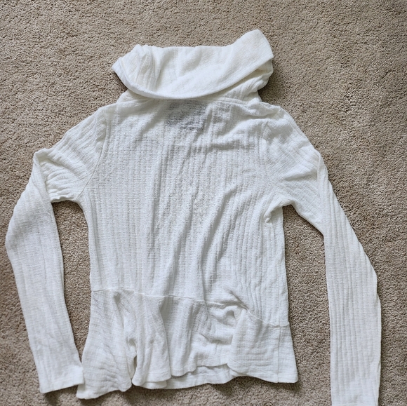 Maeve Anthropologie Cowl Neck Sweater Size S Top Winterscape Ribbed Flutter Hem - Picture 5 of 7